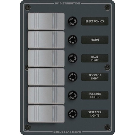 Blue Sea Systems Blue Sea 8053 Slate Grey - 6 Position - Vertical 8053